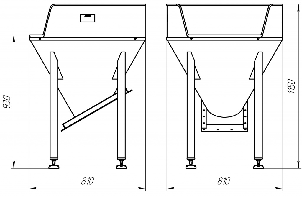 Чертеж бункера для сыпучих материалов